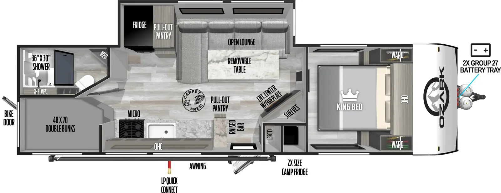 Ozark 2690BHK Floorplan